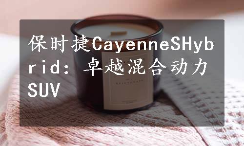 保时捷CayenneSHybrid：卓越混合动力SUV