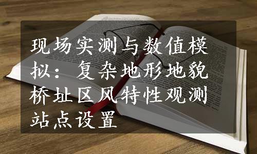 现场实测与数值模拟：复杂地形地貌桥址区风特性观测站点设置