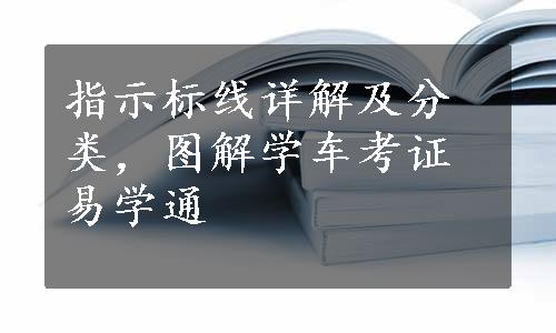 指示标线详解及分类，图解学车考证易学通