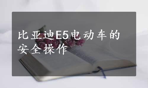 比亚迪E5电动车的安全操作