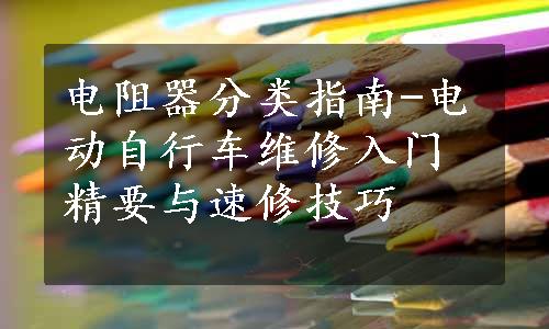 电阻器分类指南-电动自行车维修入门精要与速修技巧