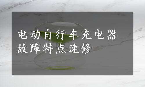 电动自行车充电器故障特点速修