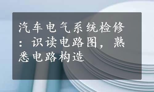 汽车电气系统检修：识读电路图，熟悉电路构造