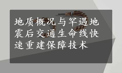 地质概况与罕遇地震后交通生命线快速重建保障技术