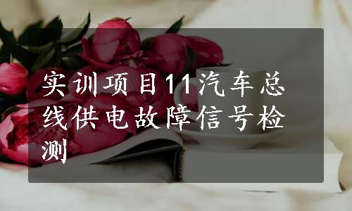 实训项目11汽车总线供电故障信号检测