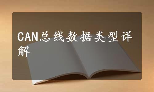 CAN总线数据类型详解