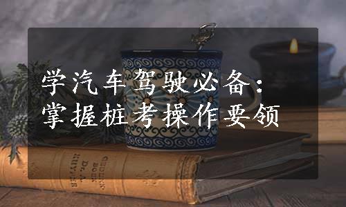 学汽车驾驶必备：掌握桩考操作要领