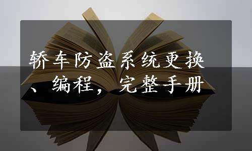 轿车防盗系统更换、编程，完整手册