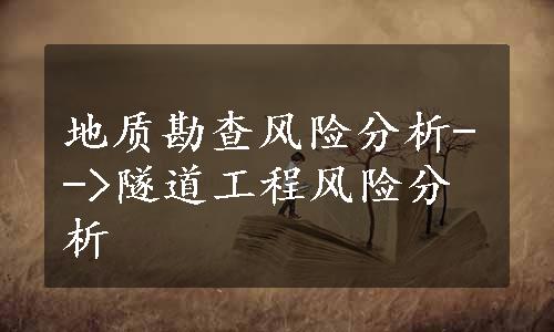 地质勘查风险分析-->隧道工程风险分析