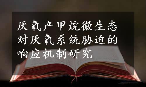 厌氧产甲烷微生态对厌氧系统胁迫的响应机制研究