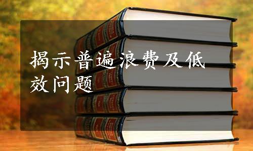 揭示普遍浪费及低效问题