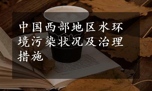 中国西部地区水环境污染状况及治理措施