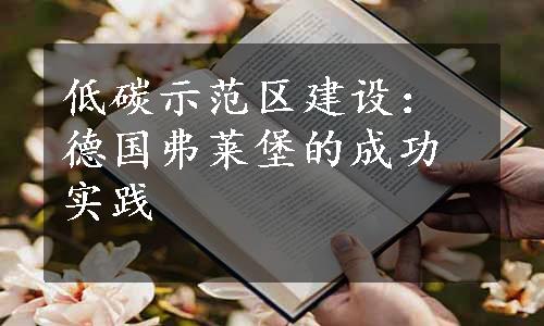 低碳示范区建设：德国弗莱堡的成功实践