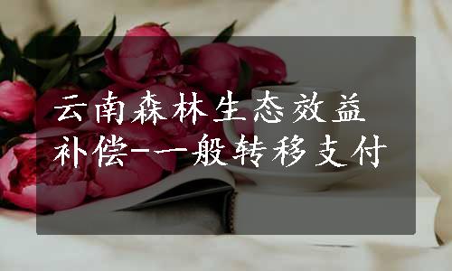 云南森林生态效益补偿-一般转移支付