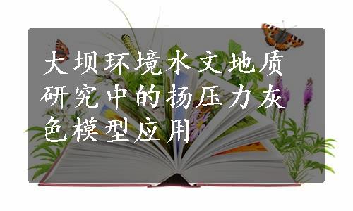 大坝环境水文地质研究中的扬压力灰色模型应用