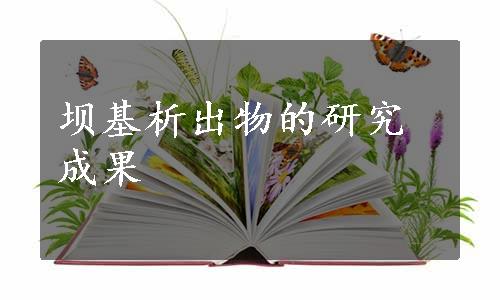 坝基析出物的研究成果