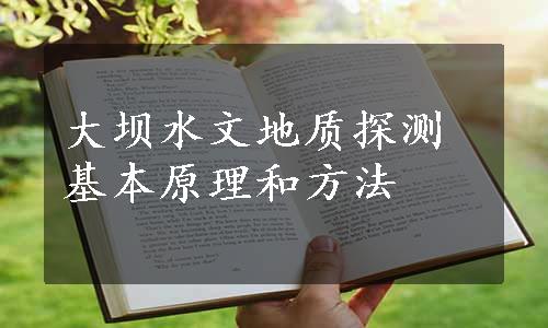 大坝水文地质探测基本原理和方法