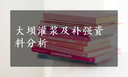 大坝灌浆及补强资料分析