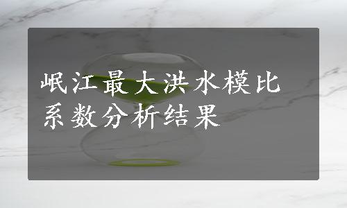 岷江最大洪水模比系数分析结果