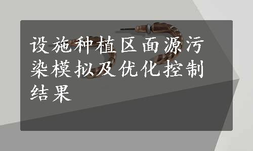 设施种植区面源污染模拟及优化控制结果