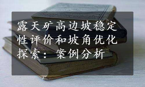 露天矿高边坡稳定性评价和坡角优化探索：案例分析