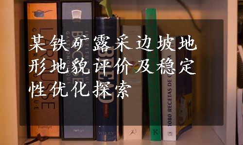 某铁矿露采边坡地形地貌评价及稳定性优化探索