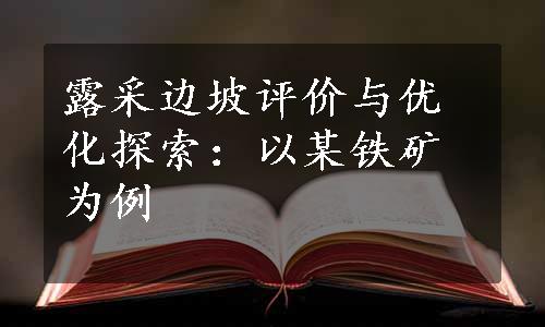 露采边坡评价与优化探索：以某铁矿为例