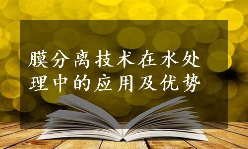 膜分离技术在水处理中的应用及优势