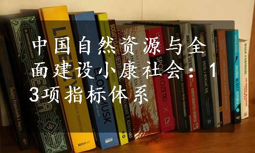 中国自然资源与全面建设小康社会：13项指标体系