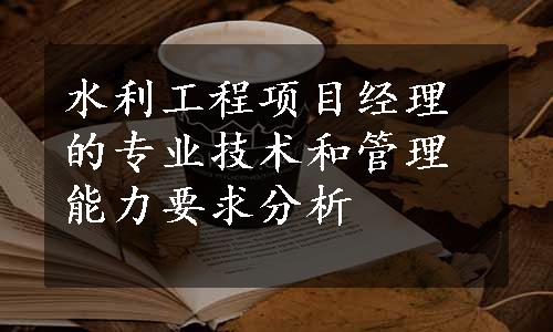 水利工程项目经理的专业技术和管理能力要求分析