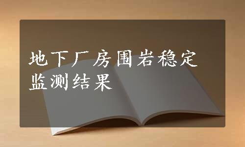 地下厂房围岩稳定监测结果