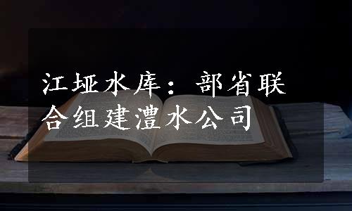 江垭水库：部省联合组建澧水公司