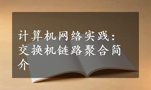 计算机网络实践：交换机链路聚合简介