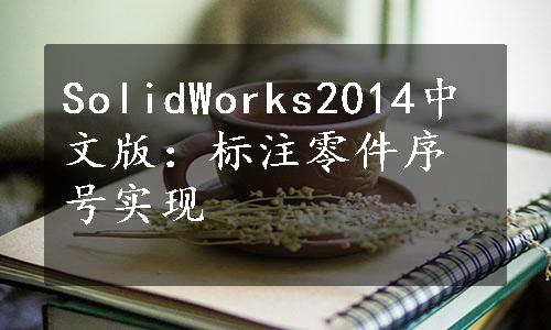 SolidWorks2014中文版：标注零件序号实现