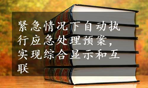 紧急情况下自动执行应急处理预案，实现综合显示和互联