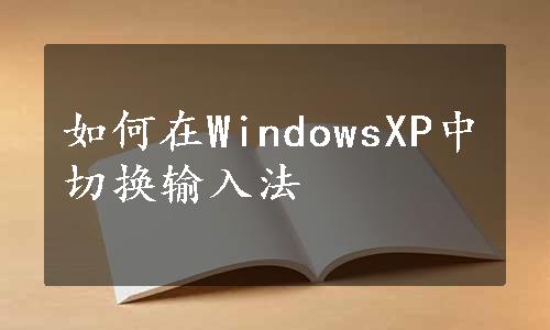 如何在WindowsXP中切换输入法