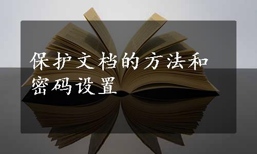 保护文档的方法和密码设置