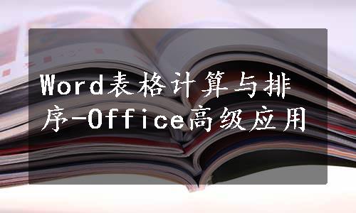 Word表格计算与排序-Office高级应用