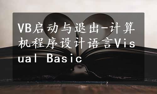 VB启动与退出-计算机程序设计语言Visual Basic