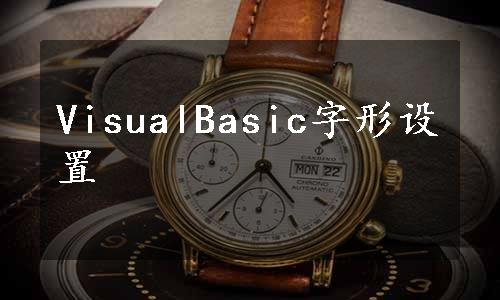 VisualBasic字形设置