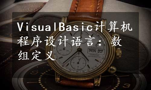 VisualBasic计算机程序设计语言：数组定义