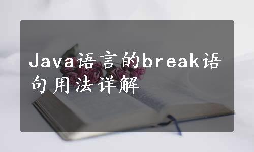 Java语言的break语句用法详解