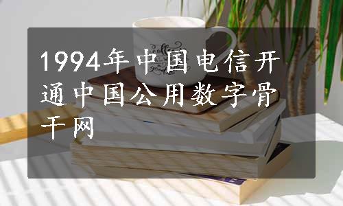 1994年中国电信开通中国公用数字骨干网