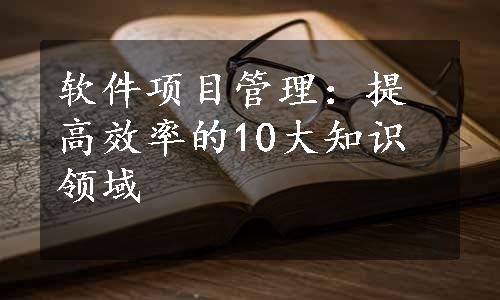 软件项目管理：提高效率的10大知识领域