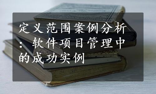 定义范围案例分析：软件项目管理中的成功实例