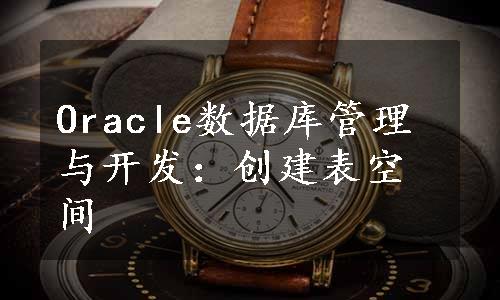 Oracle数据库管理与开发：创建表空间