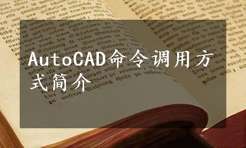 AutoCAD命令调用方式简介