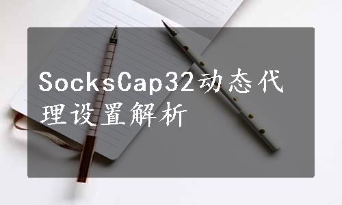 SocksCap32动态代理设置解析