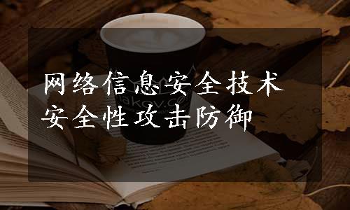 网络信息安全技术安全性攻击防御