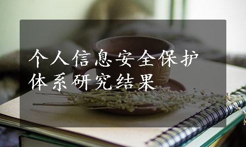 个人信息安全保护体系研究结果